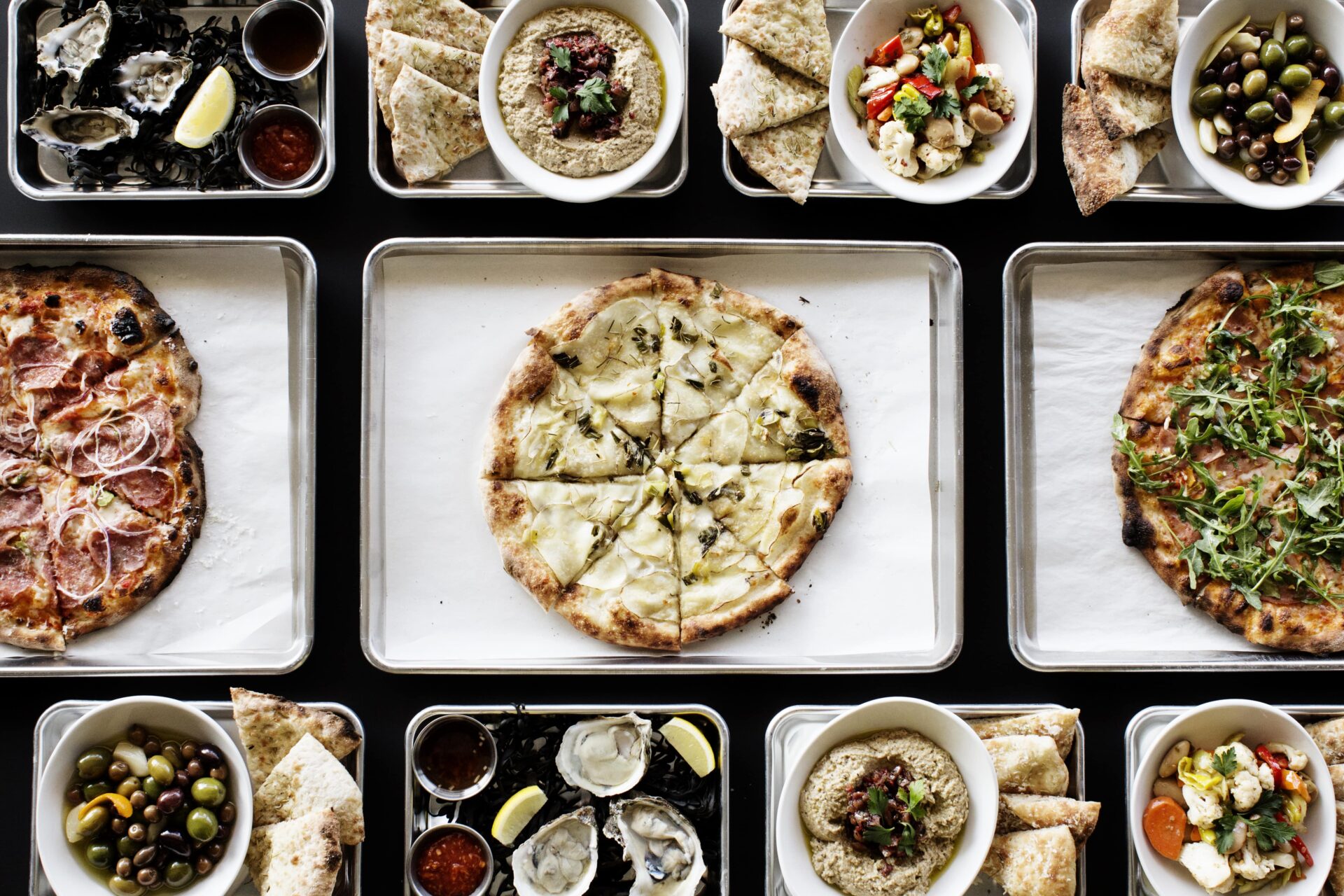 Neapolitan pizzas and appetizers