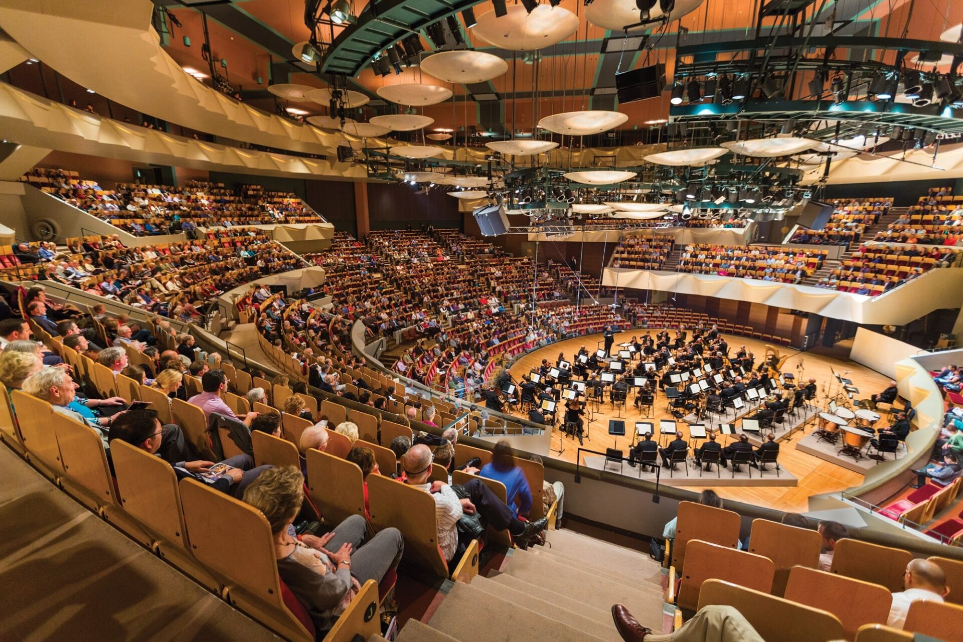 audience listening to music at Boettcher Concert Hall