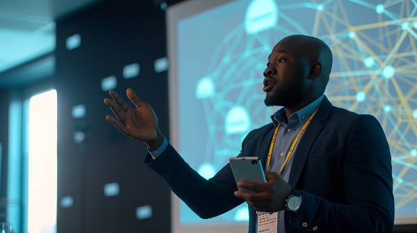 a professor speaking in a classroom