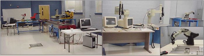 a room with a desk and a computer