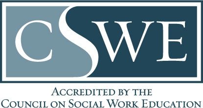 the text CSWE in a white color around a green background with a green border