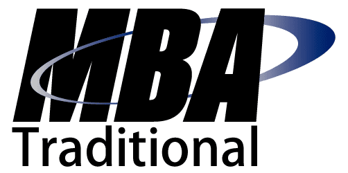 the text MBA Traditional in a black color