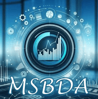 the text MSBDA in a while color