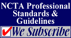 a blue background with the text NCTA Professional Standards & Guidelines We Subscribe