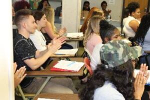 students sitting at desks