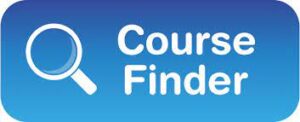 search icon with the text Course Finder in a blue background in a white font color