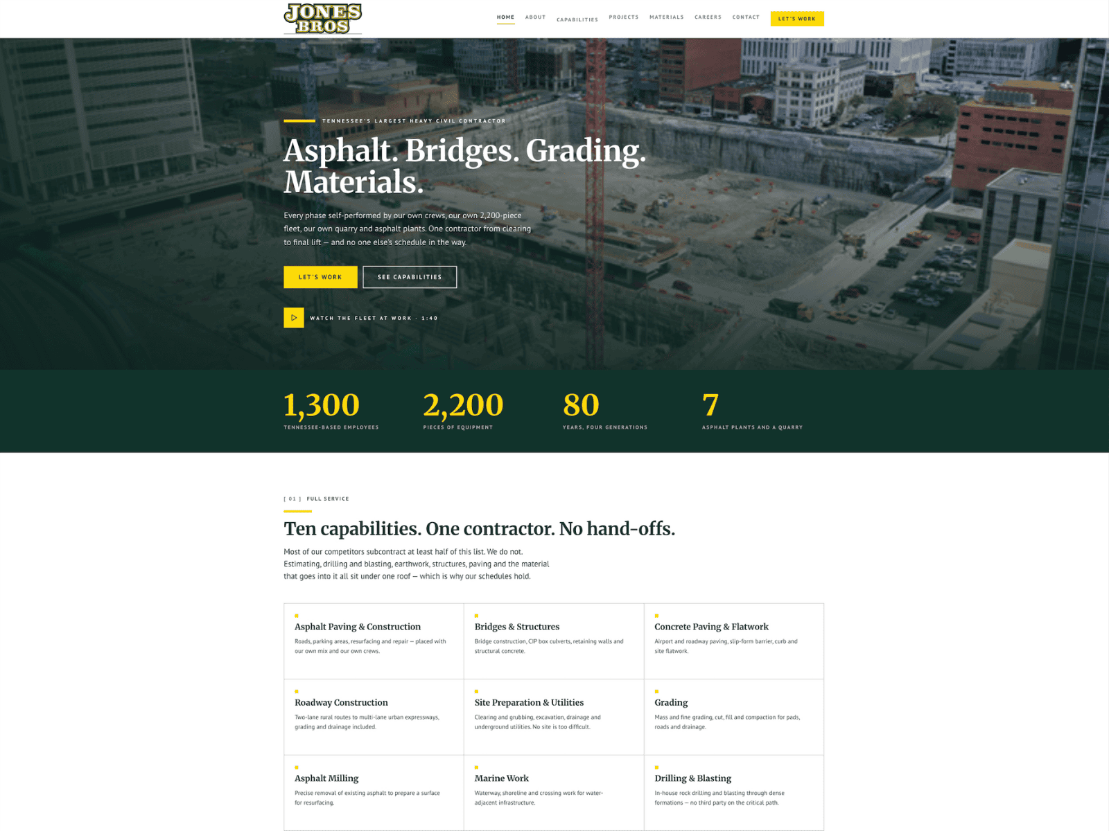 Jones Bros website before SmartWeb redesign