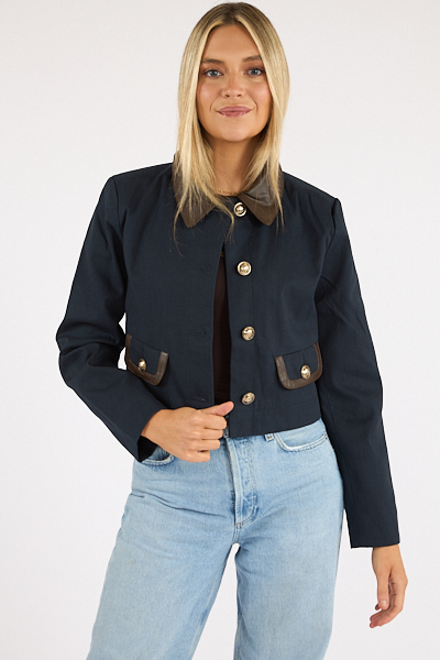 Contrast Trim Two Pocket Jacket, French Connection, e.Allen, Nashville, Franklin, Murfreesboro