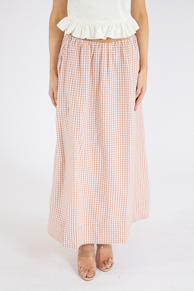 Petite Gingham Ruched Midi Skirt, French Connection, e.Allen, Nashville, Franklin, Murfreesboro